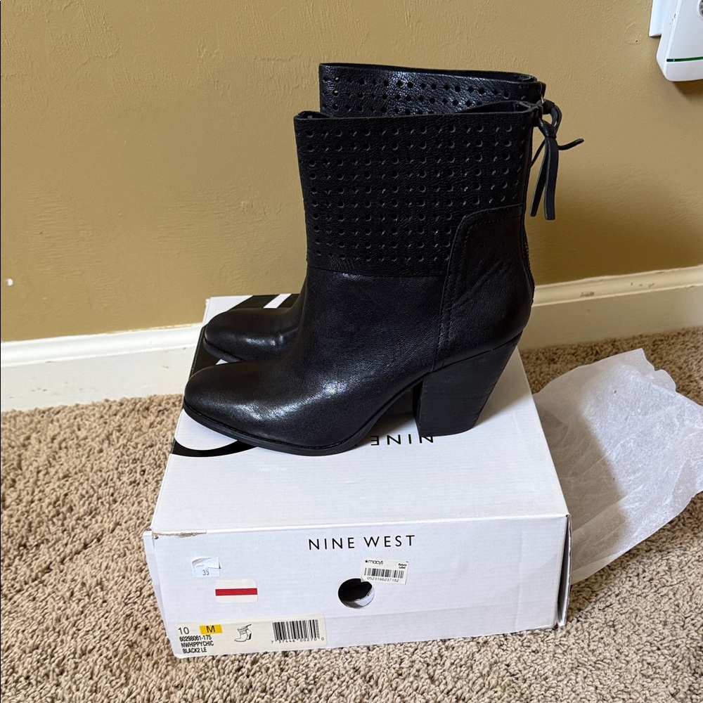 Nine West Black Heeled Boots for Women